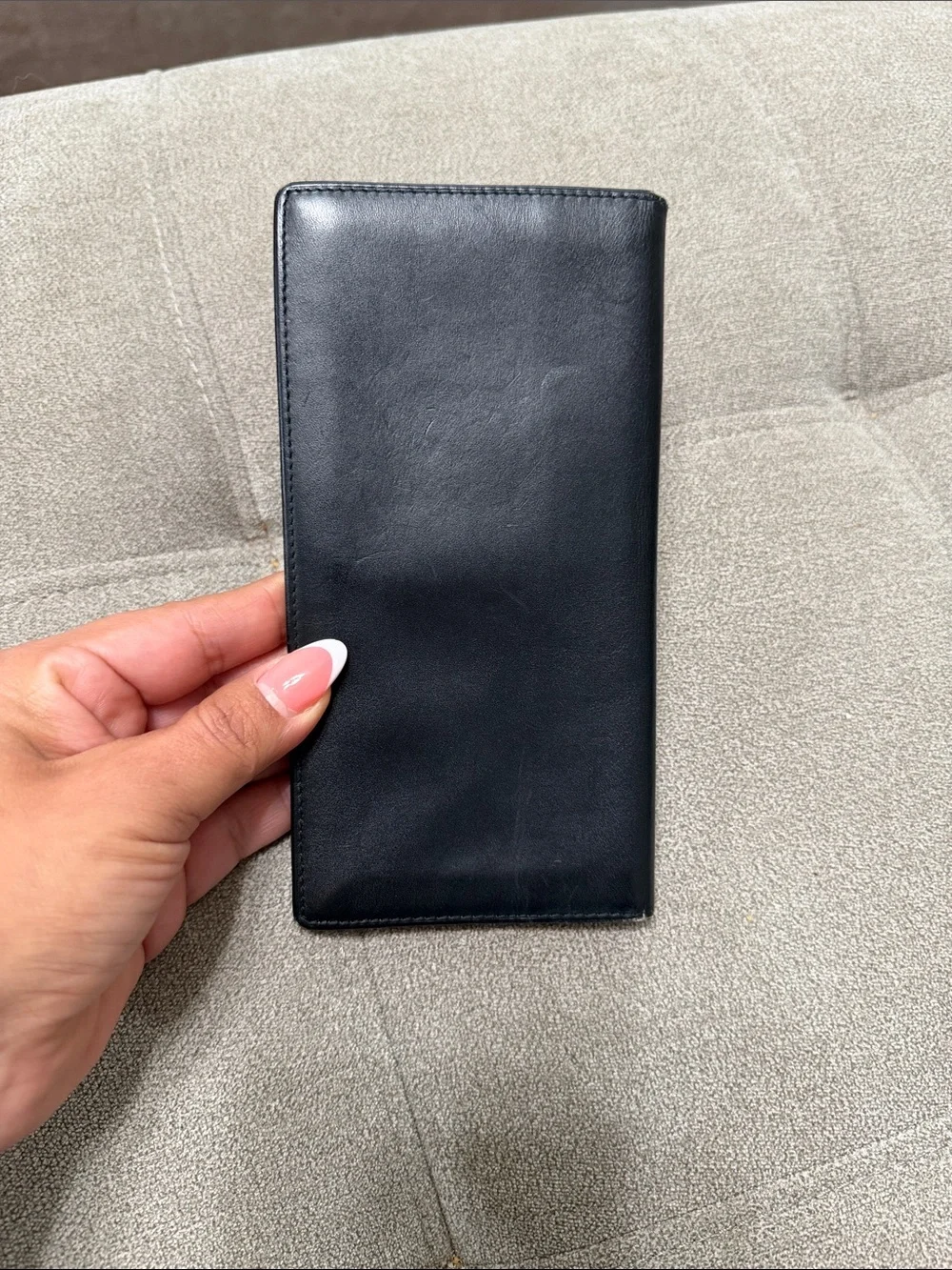 Dunhill Black Leather Continental Card Holder with Gold Accents